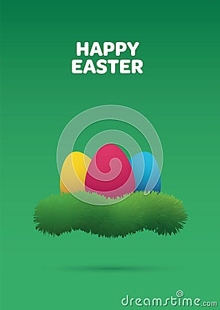 Easter egg hunt card vector template. Symbol of christian holiday, children game. Minimal illustration. Vector Illustration