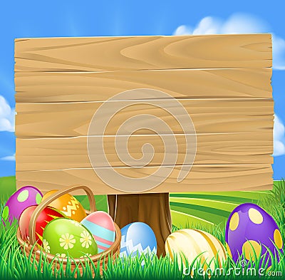 Easter Egg Hunt Cartoon Vector Illustration