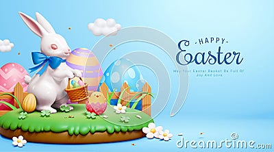 Easter egg hunt greeting card Vector Illustration