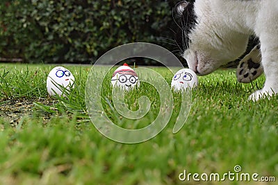 On an Easter egg hunt, hidden in the grass is Where is Waldo, Editorial Stock Photo