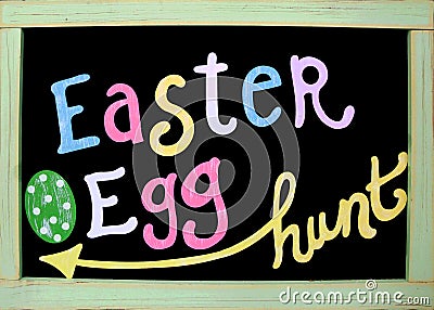Easter egg hunt sign Stock Photo