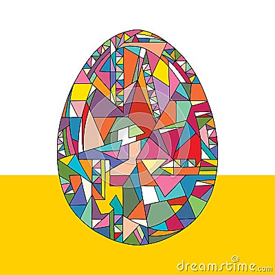 Easter egg illustration. Hand drawn abstract holidays object in modern style Cartoon Illustration