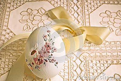 Easter egg in older style Stock Photo