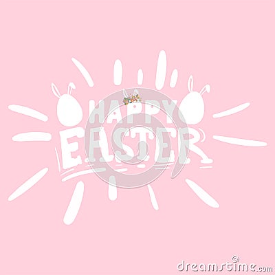 Easter eggs postcard Spring card Vector Illustration