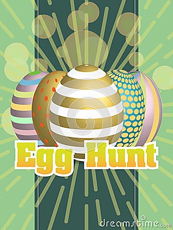 Easter Egg poster. Vector illustration. EPS 10. Happy Easter Day Cartoon Illustration