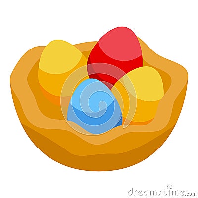 Easter egg pot icon isometric vector. April spring Vector Illustration