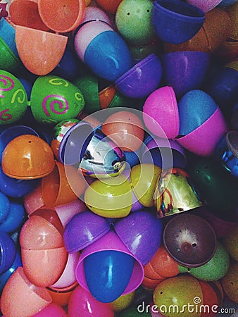 Easter egg shells plastic Stock Photo