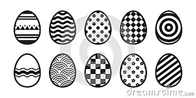easter egg vector april chicken duck icon logo doodle pet character cartoon symbol abstract polka dot striped japan checked Vector Illustration