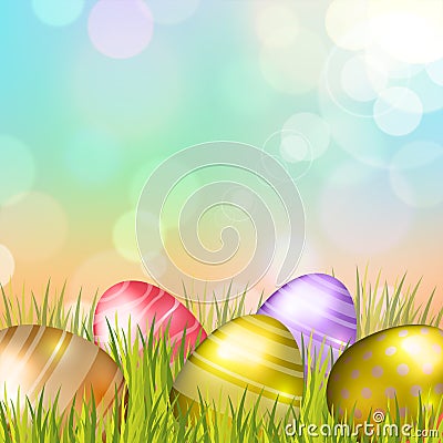 Easter Eggs Background Vector Illustration