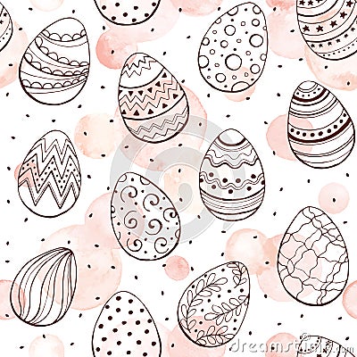 Easter eggs background Vector Illustration