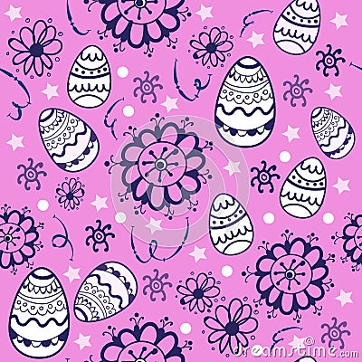 Easter Eggs. Cartoon Illustration