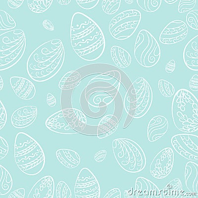 Easter eggs blue pattern Vector Illustration