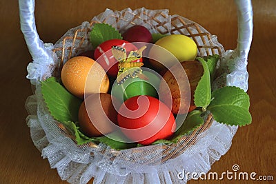 Easter eggs with butterfly Stock Photo