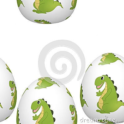 Easter eggs with cartoon dinosaur Editorial Stock Photo