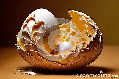 Easter eggs with carving Colorful Stock Photo