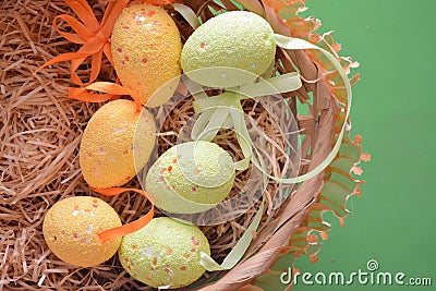 Easter eggs colored decoration festivity Stock Photo