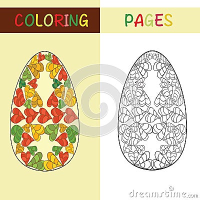 Easter eggs for coloring book for adult and children Vector Illustration