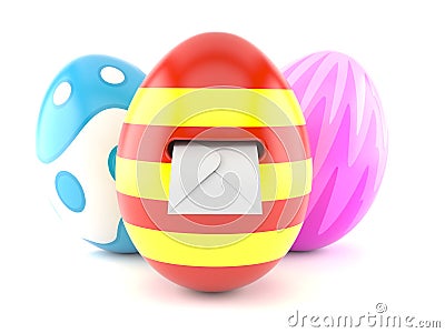 Easter eggs with envelope inside Cartoon Illustration