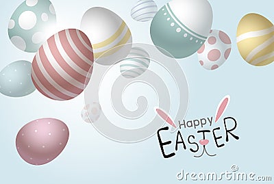 Easter eggs falling background with copy space vector illustration Vector Illustration