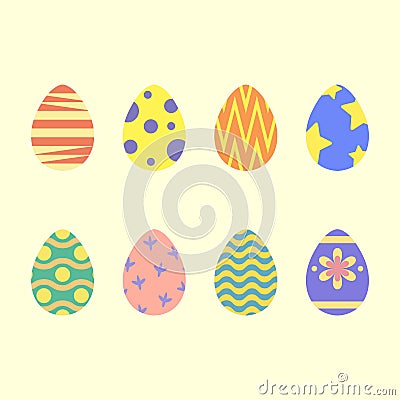 Easter eggs flat style Vector Illustration