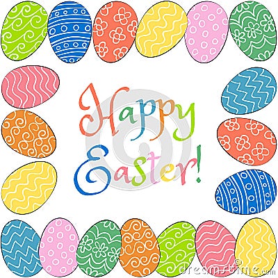 Easter eggs frame Vector Illustration