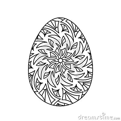 Easter eggs , hand drawn coloring book pages, isolated on white background. Vector illustration Vector Illustration