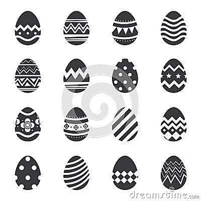 Easter eggs icon isolated background. Set of modern new design with different patterns Vector Illustration