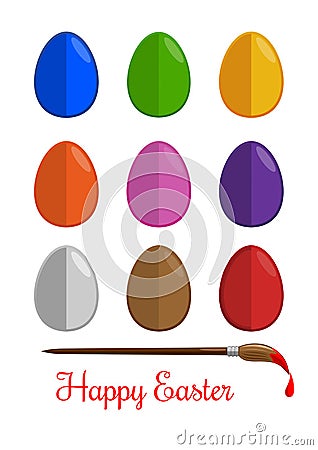 Easter eggs icons set flat modern style Vector Illustration