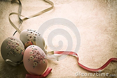 Easter eggs in old style Stock Photo