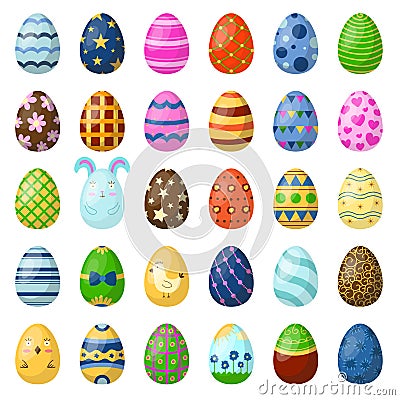 Easter eggs painted with spring pattern vector illustration. Vector Illustration