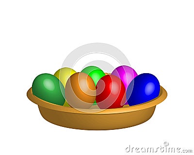 Easter eggs on a plate Stock Photo