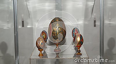 Easter eggs in the Resurrection Monastery-- Russian Orthodox Church in Moscow region, Russia Editorial Stock Photo