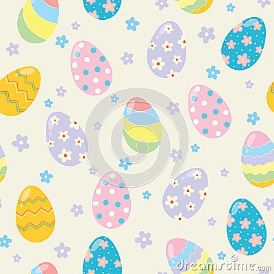 Easter eggs seamless holiday pattern Vector Illustration