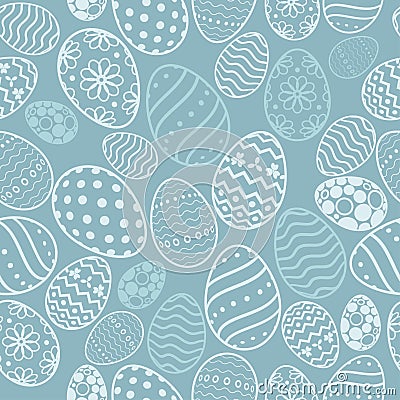 Easter Eggs with seamless ornament pattern, Vector Stock Photo