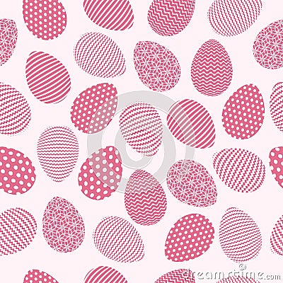 Easter Eggs with seamless ornament pattern, Vector Vector Illustration
