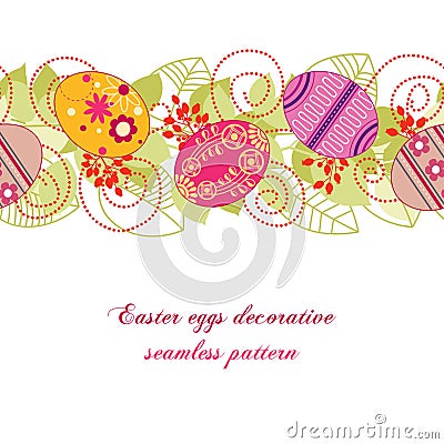 Easter eggs seamless pattern Vector Illustration