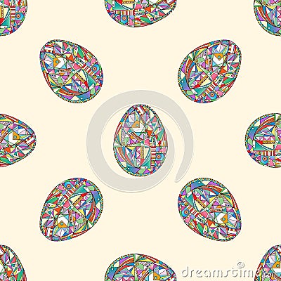 Easter eggs seamless pattern. Abstract holidays vector background in modern style. Vector Illustration