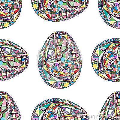 Easter eggs seamless pattern. Abstract holidays vector background in modern style. Vector Illustration