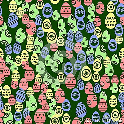 Easter Eggs Seamless Pattern Vector Illustration