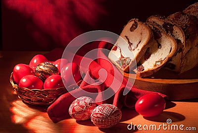 Easter eggs still-life Stock Photo