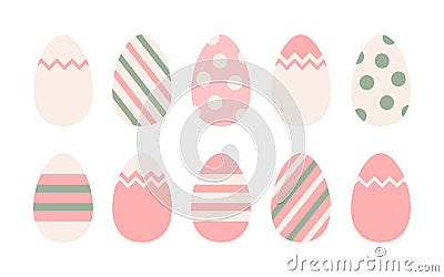 Easter eggs, vector elements, pastel colors Vector Illustration