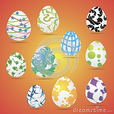 Easter eggs vector icons. Easter eggs for Easter holidays design. Easter eggs isolated on white background. Stock Photo