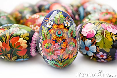 Easter eggs on white Stock Photo