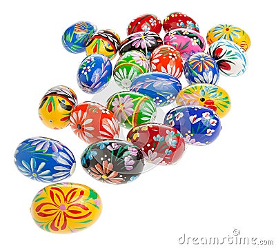 Easter eggs on white background Stock Photo