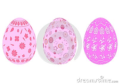 Easter eggs on a white background; Easter season Vector Illustration