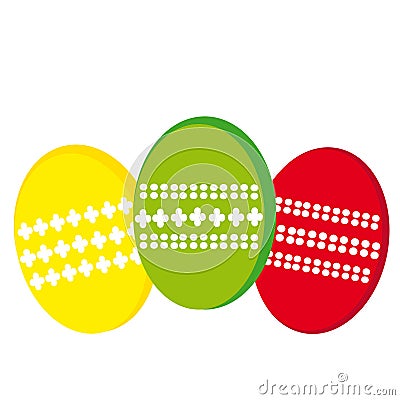 Easter eggs on white background Vector Illustration