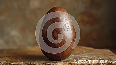 Easter Elegance: Chocolate Egg with a Clean and Captivating Design, Ideal for Creative Text Stock Photo