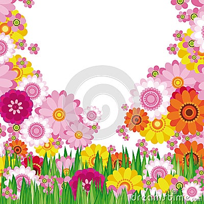 Easter Floral background Vector Illustration