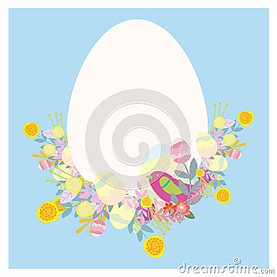 Easter Greeting Card spring Vector Illustration
