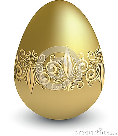 Easter gold egg Vector Illustration